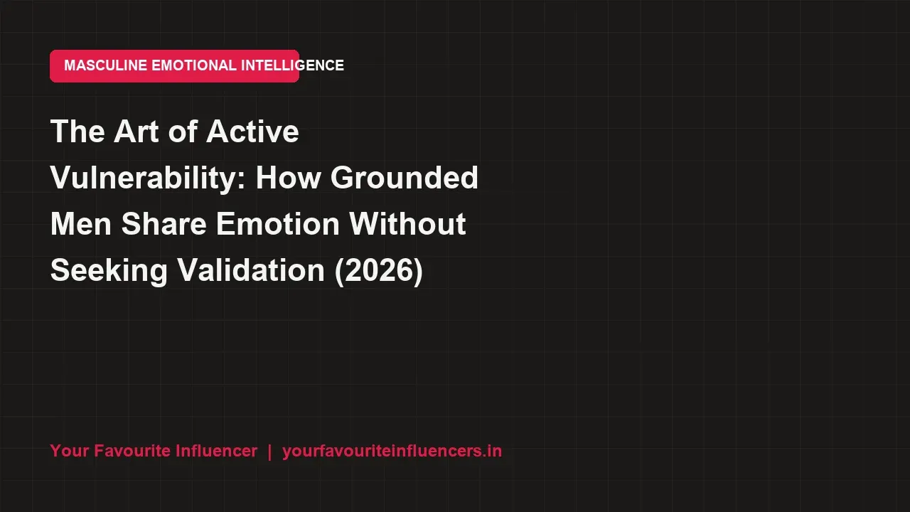 The Art of Active Vulnerability: How Grounded Men Share Emotion Without Seeking Validation (2026)